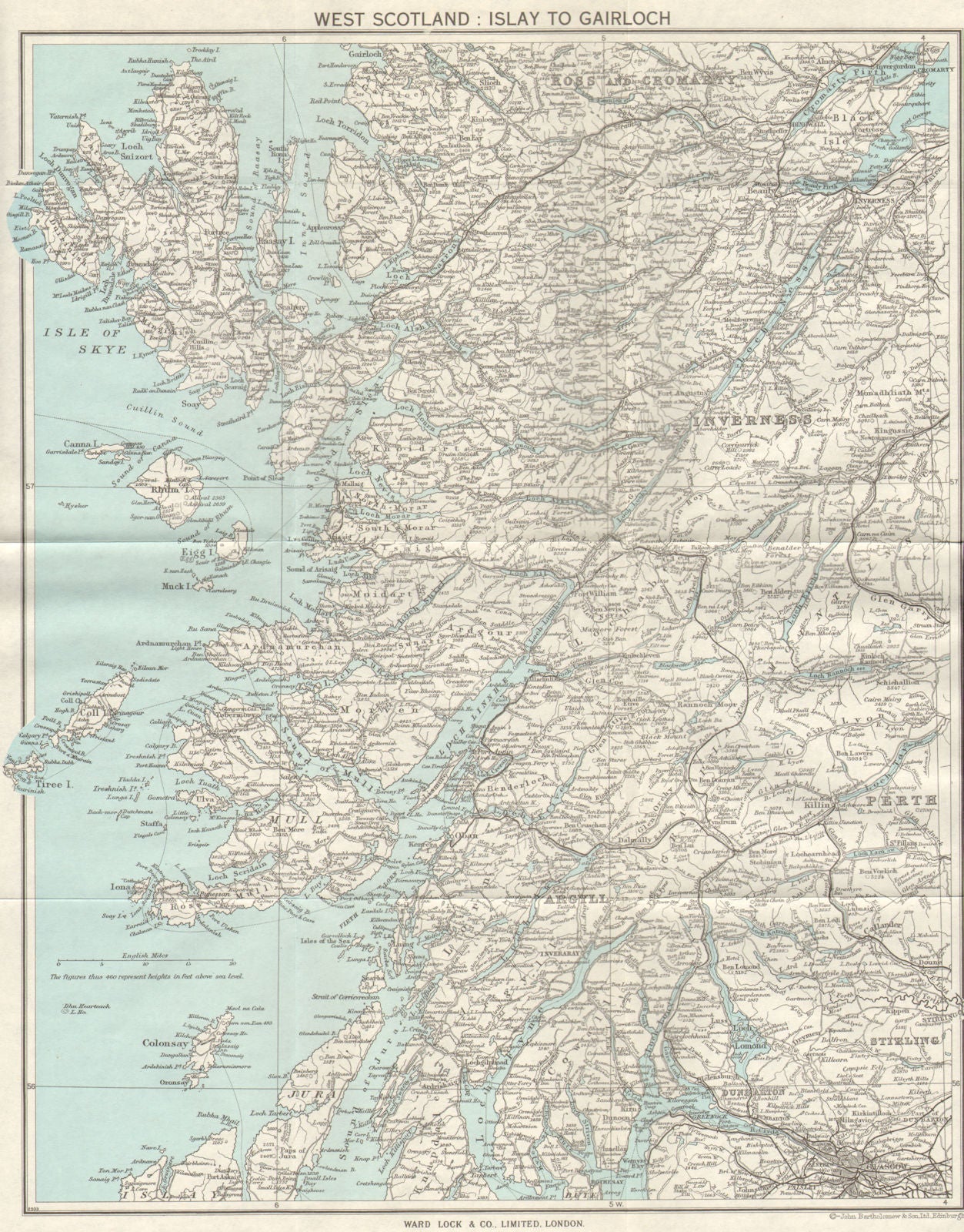 WESTERN SCOTLAND. Skye Mull Highlands Inverness-shire. WARD LOCK 1964 old map